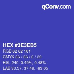 Color code: HEX #3E3EB5 | qconv.com