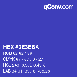 Color code: HEX #3E3EBA | qconv.com