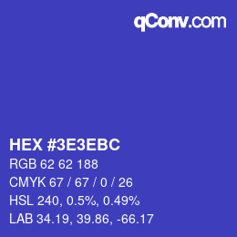 Color code: HEX #3E3EBC | qconv.com