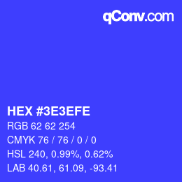 Código de color: HEX #3E3EFE | qconv.com