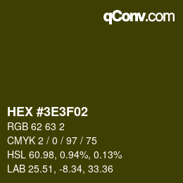 Color code: HEX #3E3F02 | qconv.com