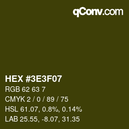 Color code: HEX #3E3F07 | qconv.com