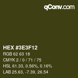 Color code: HEX #3E3F12 | qconv.com