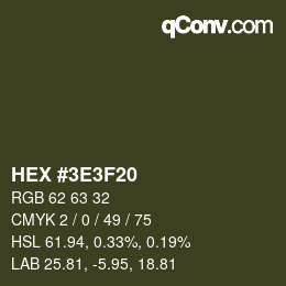 Color code: HEX #3E3F20 | qconv.com