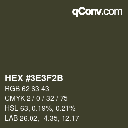 カラーコード: HEX #3E3F2B | qconv.com