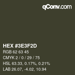 Color code: HEX #3E3F2D | qconv.com
