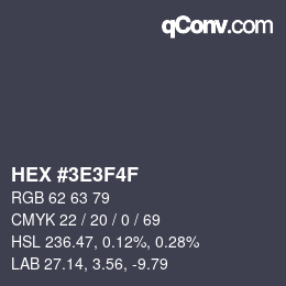 Color code: HEX #3E3F4F | qconv.com