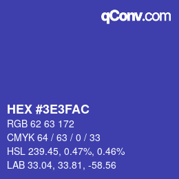 Color code: HEX #3E3FAC | qconv.com