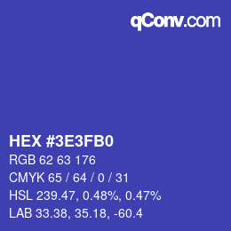 Color code: HEX #3E3FB0 | qconv.com