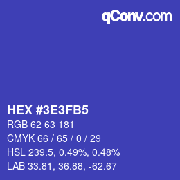 Color code: HEX #3E3FB5 | qconv.com