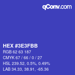Color code: HEX #3E3FBB | qconv.com