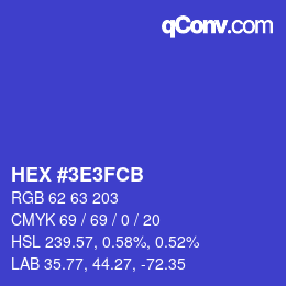 カラーコード: HEX #3E3FCB | qconv.com