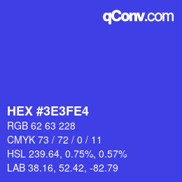 Color code: HEX #3E3FE4 | qconv.com