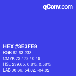 Color code: HEX #3E3FE9 | qconv.com