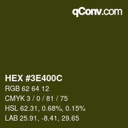 Color code: HEX #3E400C | qconv.com