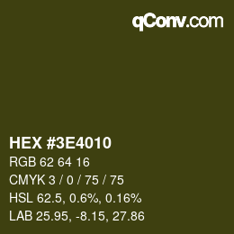 Color code: HEX #3E4010 | qconv.com