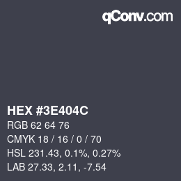 Color code: HEX #3E404C | qconv.com