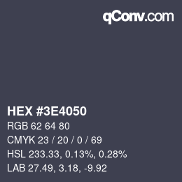 Color code: HEX #3E4050 | qconv.com