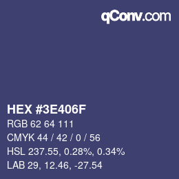 Color code: HEX #3E406F | qconv.com