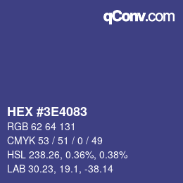 Color code: HEX #3E4083 | qconv.com