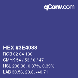 Color code: HEX #3E4088 | qconv.com