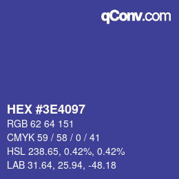Color code: HEX #3E4097 | qconv.com