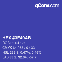 Code couleur: HEX #3E40AB | qconv.com