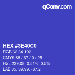 Color code: HEX #3E40C0 | qconv.com