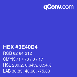 Color code: HEX #3E40D4 | qconv.com