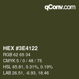 Color code: HEX #3E4122 | qconv.com