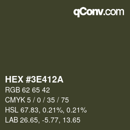 Color code: HEX #3E412A | qconv.com