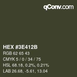 Color code: HEX #3E412B | qconv.com