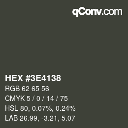 Color code: HEX #3E4138 | qconv.com