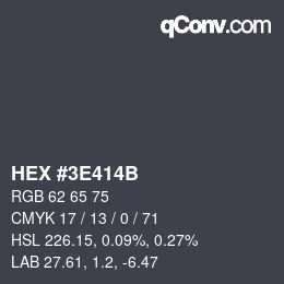 Color code: HEX #3E414B | qconv.com