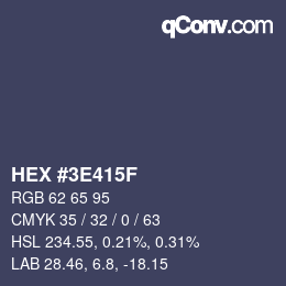 Color code: HEX #3E415F | qconv.com