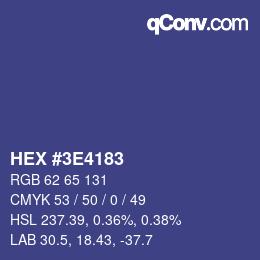 Color code: HEX #3E4183 | qconv.com