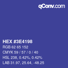 Color code: HEX #3E4198 | qconv.com