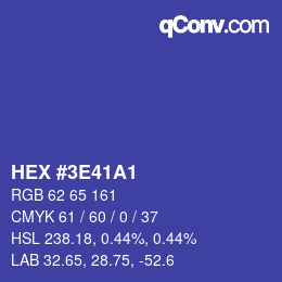 カラーコード: HEX #3E41A1 | qconv.com