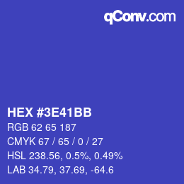 Color code: HEX #3E41BB | qconv.com