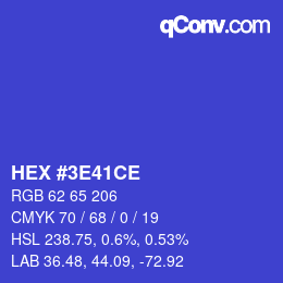 Color code: HEX #3E41CE | qconv.com