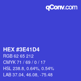 Color code: HEX #3E41D4 | qconv.com