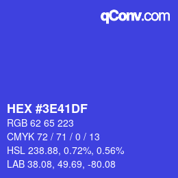 Color code: HEX #3E41DF | qconv.com