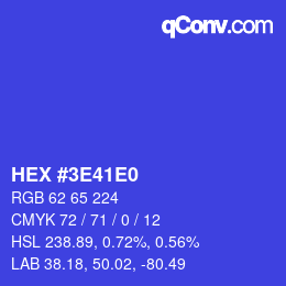 Color code: HEX #3E41E0 | qconv.com