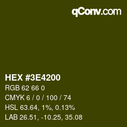 Color code: HEX #3E4200 | qconv.com