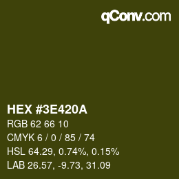 Color code: HEX #3E420A | qconv.com