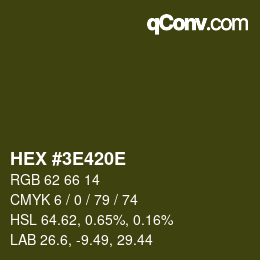 Color code: HEX #3E420E | qconv.com