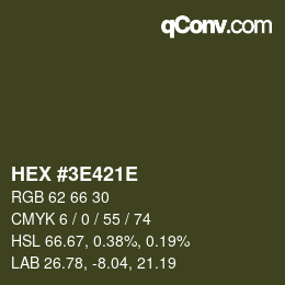 Color code: HEX #3E421E | qconv.com