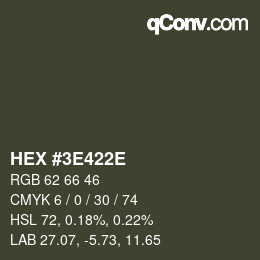 Color code: HEX #3E422E | qconv.com