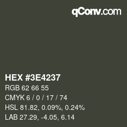 Color code: HEX #3E4237 | qconv.com