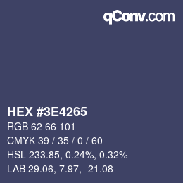 Color code: HEX #3E4265 | qconv.com